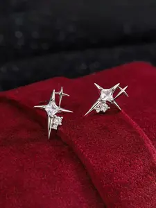 Zirconia Studded Cross Earrings Set, Sparkling Zirconia Unisex Hip Hop Style Jewelry, Perfect Gift for Special Occasions, Versatile Fashion Accessory