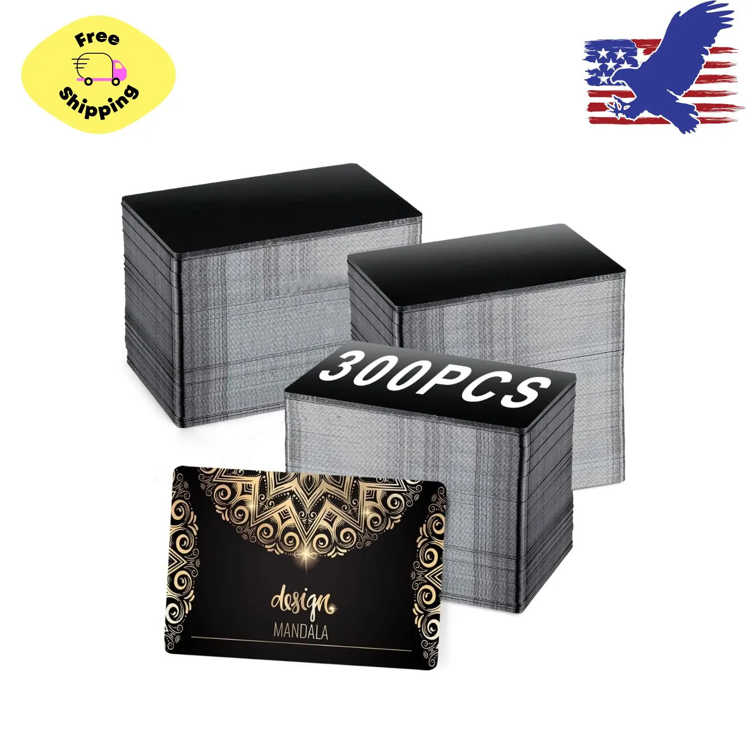300 Pcs Metal Business Cards Black Metal Business Card Blanks