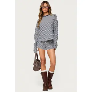 Jainee Striped Drawstring Shorts