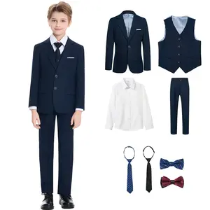 8 Piece Boys Suit Set-Size 2 to Size 20, Formal Slim Fit Boys Suit, Gift for Boys, Toddler, Teenage, Kid, Young Adult, Wedding, Graduation, Churches