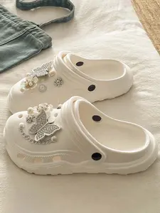 Sparkly Rhinestone Butterfly Clogs - Luxe & Elegant, Height Boost, DIY Charms, Trendy Summer Shoes!