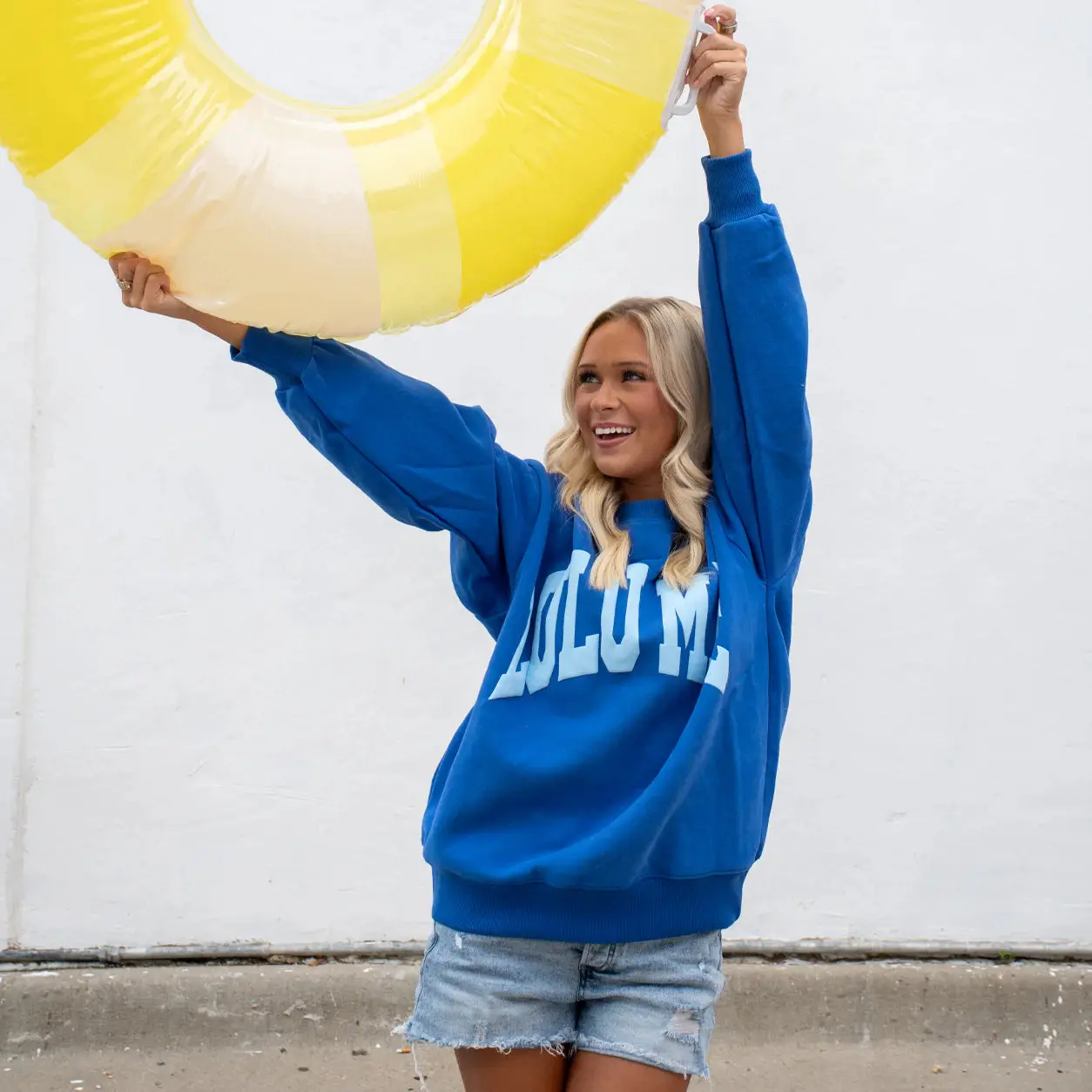 Lulu Mac royal/light blue puff sweatshirt