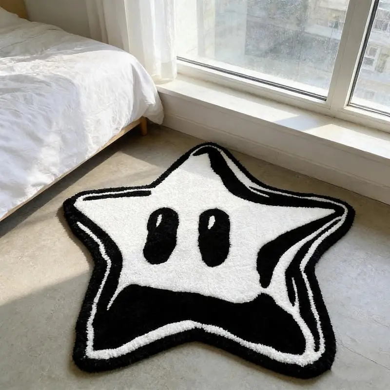 Cartoon Star Irregular-Shaped Carpet, Soft Plush Rug for Kids Room, Stylish Home Decor Floor Rug for Bedroom and Living Room, Soft Area Rug