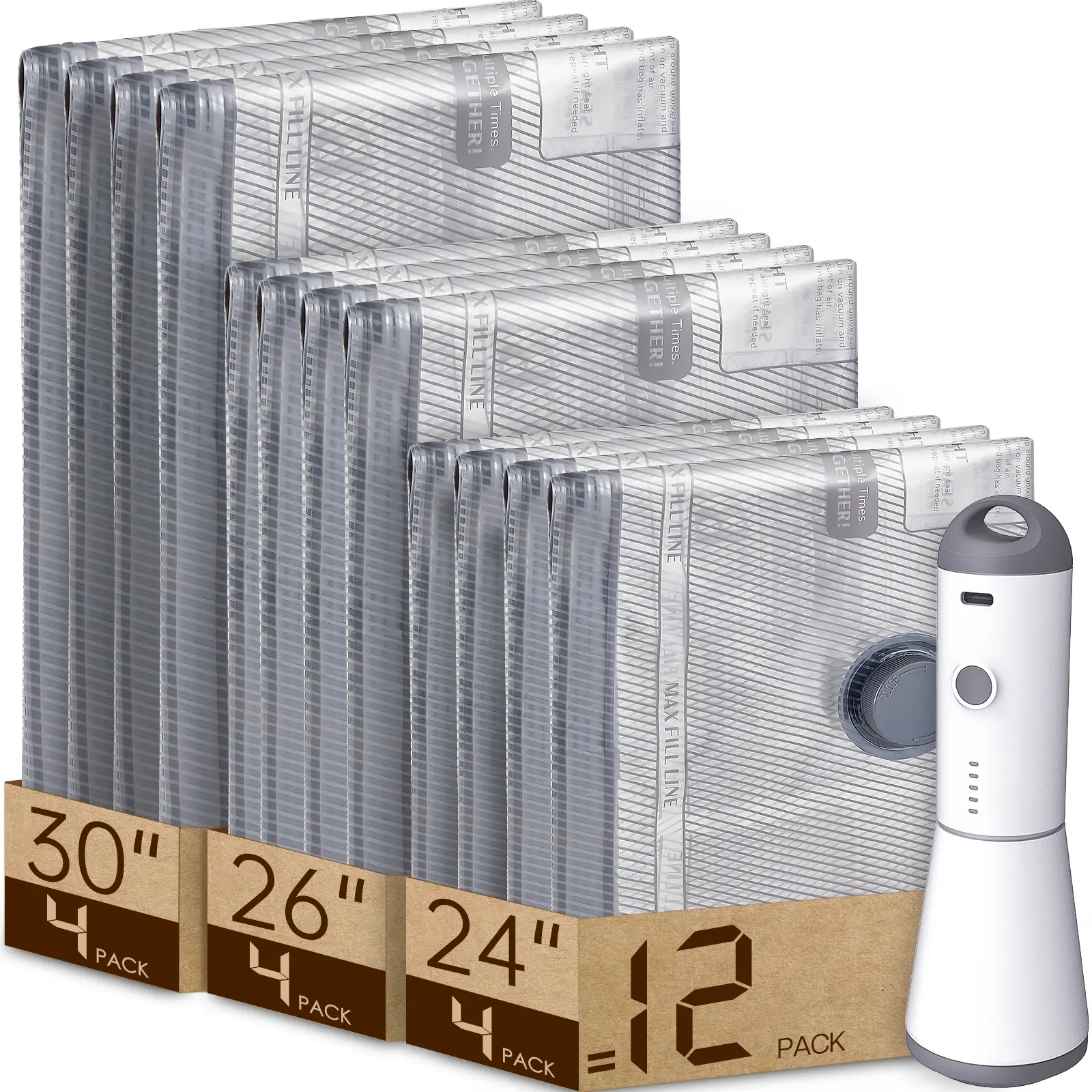 Rechargeable Pump(Gray)+ 12 Bags