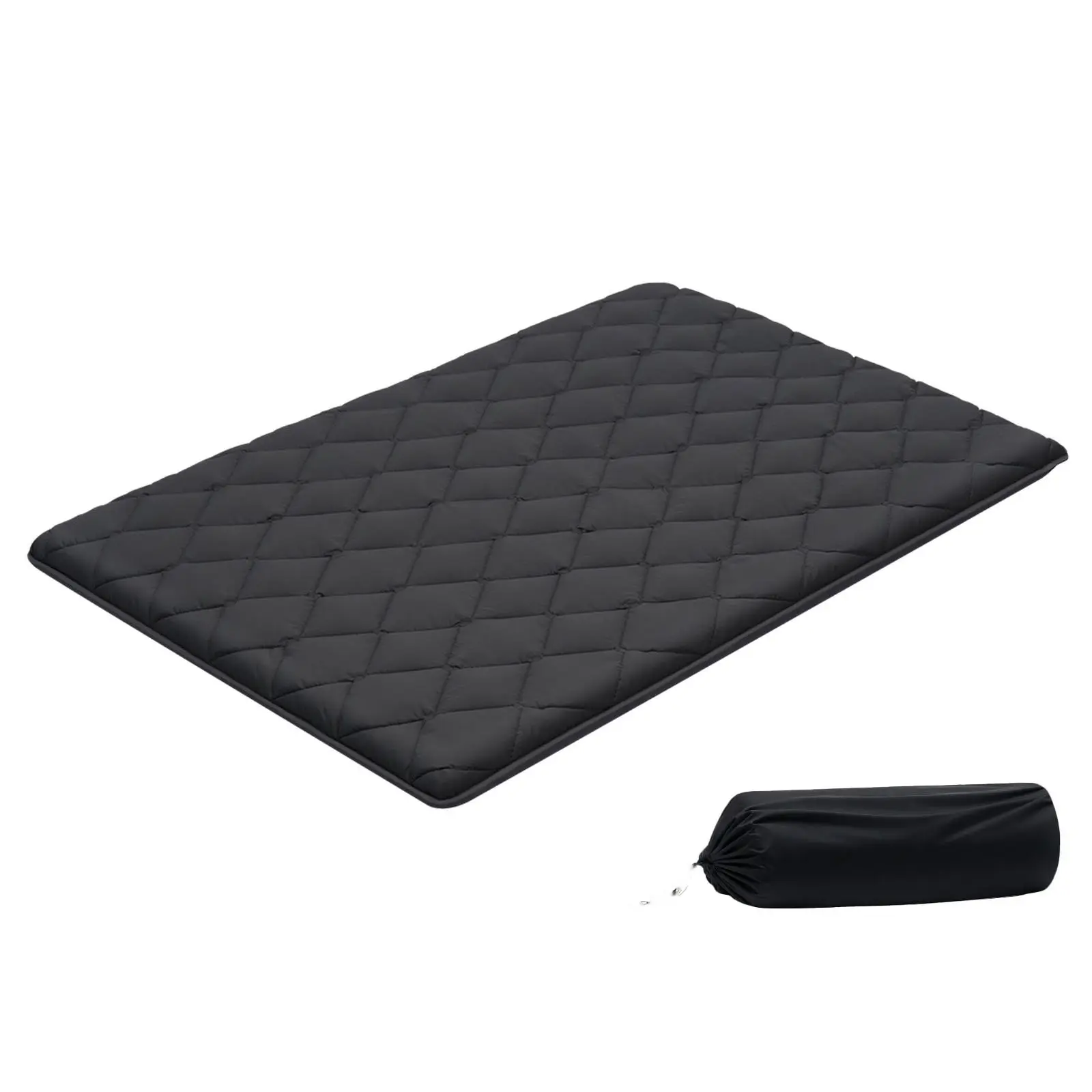 Japanese Tatami Mat, Full-Size Foldable Tatami Mattress, Futon With Storage Bag And Fastener, 9-Layer Floor Mat For Sleeping, Dormitory, Meditation, And Yoga, 80 X 54 X 3.5 Inches, Black