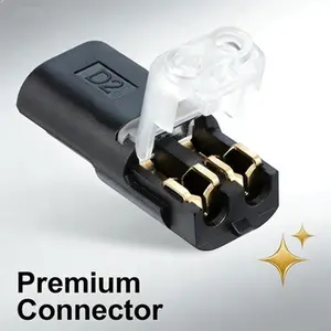 Double Wire Plug in Connector,2-Pin Low Voltage Wire Connector with Locking Buckle,Flame Retardant Locking Wire Quick Connectors,Quick Disconnect Led Light Strip Connectors