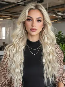 30 Inch Long Deep Curly Wavy Synthetic Wig, Heat Resistant Fiber, Pre-Plucked Hairline, No Bangs, All Seasons Wear, Lace Frontal Wigs