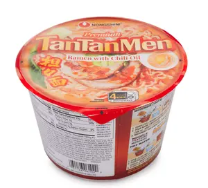 Nongshim Premium Tantanmen Thick Instant Spicy Ramen Noodles Bowl - Microwave Ready Ambient Pantry Food with Chili Oil, Creamy Sesame, Ground Sesame Seeds, Salt, Wheat Flour, 470 Calories for Adults