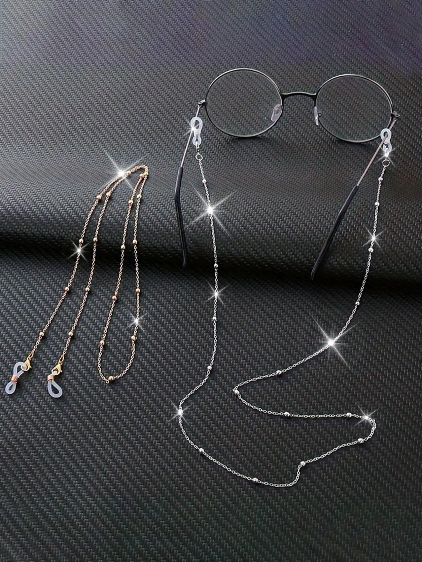 2-Piece Beaded Glasses Chain and Mask Holder, Multi-Function Eyewear Strap for Glasses & Masks, Stylish Accessory for Daily Use, Thin