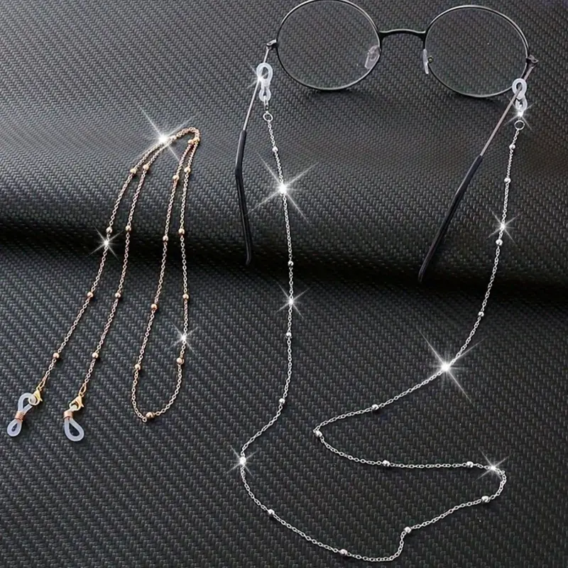 2-Piece Beaded Glasses Chain and Mask Holder, Multi-Function Eyewear Strap for Glasses & Masks, Stylish Accessory for Daily Use, Thin