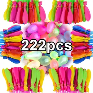 222 Pcs Rapid-Filling Self-Sealing Tropical Colored Water Balloons, Quick Inflate, Outdoor Family Fun, 6 Pack, Kids Summer Activities