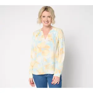 BEAUTIFUL by Lawrence Zarian V-Neck Pleat Detail Blouse