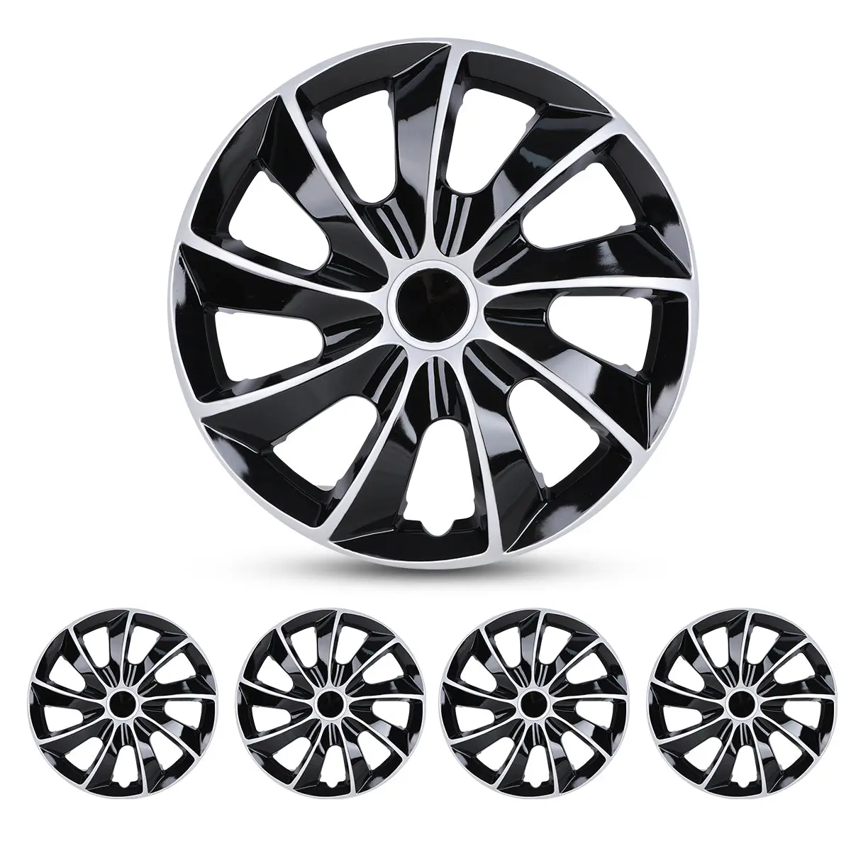 WOLFSTORM 4-Pack 16-Inch ABS Plastic Hubcap Set, Easy-Install Tyre Caps for Multi-Vehicle Automotive Tire & Wheel Accessory Replacement