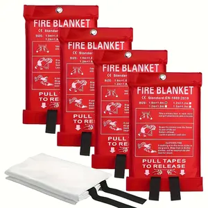 Emergency Fire Blanket, Fiberglass Flame Retardant Safety Blanket for Home, Kitchen, School, Car, BBQ, Office & Warehouse, Fireproof Blanket