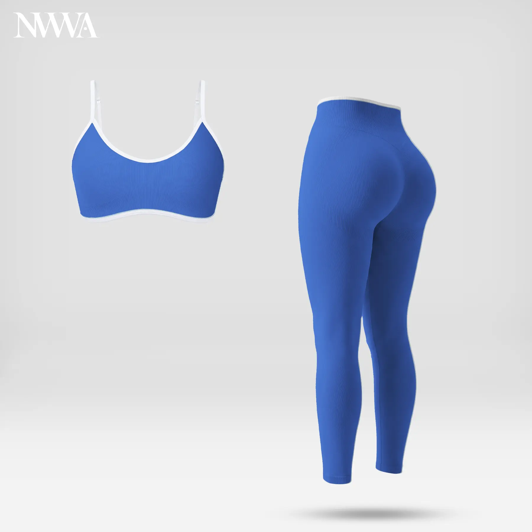 Women’s two-piece athletic set: seamless color-block sports bra and high-waisted butt-lifting leggings, highly elastic, moisture-wicking, stylish fitness activewear.women's fashion