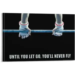 Unless You Let Go - Gymnastics Motivational Quotes Poster Home Corporate Wall Canvas Print Decorative Art Canvas Painting Posters And Prints Wall Art Pictures for Living Room Bedroom Decor Framed-unframed
