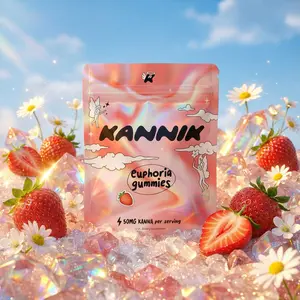 Kannik Kanna Gummies for Everyday Uplift & Social Ease (12 Gummies) with L-Theanine, Lion’s Mane + 10mg Caffeine - Strawberry Flavor