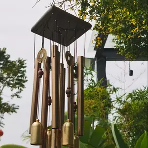 Copper Bell Wind Chime, Outdoor Wind Chimes, Metal Wind Chimes, Rust-Resistant Aluminum Alloy, Antique Finish, Natural Melodic Sound, Garden/yard/outdoor Decoration, Garden Accessories, Windchimes