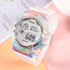 Trendy, colorful digital watch for girls—a multifunctional sports watch suitable for elementary and middle school students.