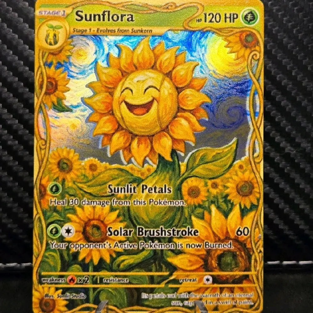 Sunflora Custom-Made Embossed Non-Sports Trading Card for Card Collecting, Great Display Piece, Embossed Card