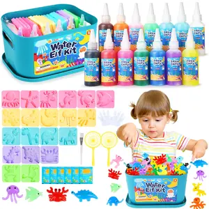 46 PCS Aqua Fairy Water Gel Kit DIY STEM Toys, 20 Molds & 14 Gels, Magic Aqua Gelz Toy Kits for Kids, Christmas Gift for Kids