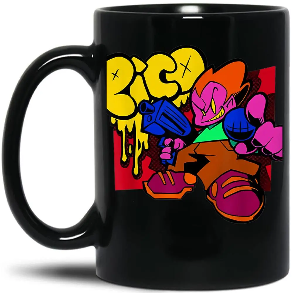 Friday Night Funkin Pico Black Coffee Mug Size 11 Oz 15 Oz