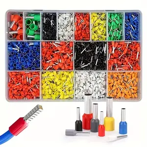 300pcs/400pcs/450pcs/700pcs/800pcs Insulated Crimp Terminal Plug Kit - Tubular Wire Connectors Aluminum with Tinned Copper Ends for 10AWG-22AWG  Electrical Connectors|Insulated Connectors|Durable Reliable Connectors Wire Connectors