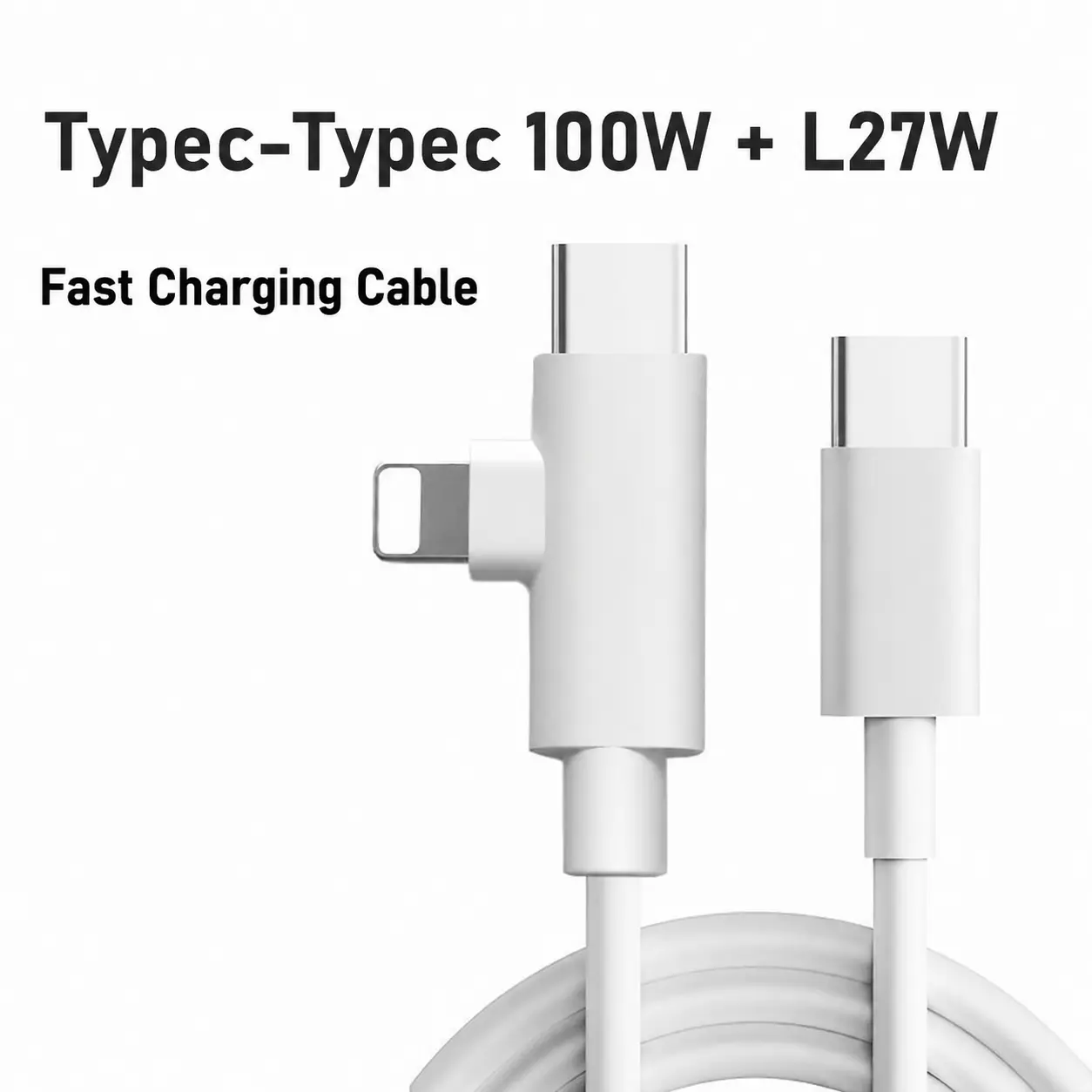 For IPhone 2-in-1 100W 4.92ft Right Angle USBC To Lightning & USBC Cable, Carplay Cable For IPhone 17/16/15/14/13/12/11 Pro MAX/XS/XR/8/7/6s Plus/iPad Pro/Air/Mini fast charge cable