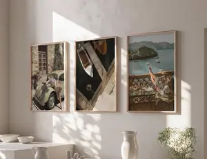 Vintage Fashion Poster Set of 3 Prints Luxury Printable Wall Art Fashion Designer Posters Hypebeast Room Decor European Summer Travel Prints