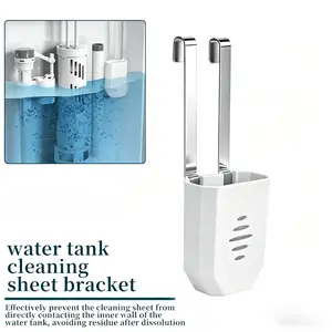 1Pcs Toilet Tank Cleaning Tablet Holder, Household Home Cleaning Tools 3.7'' x 2.9'' x 0.7'' Toilet Tank Bleach Tablet Bracket, Hanging Toilets Bowl Cleaner Carrier for Preventing Dissolved Residue From Polluting Water Tank