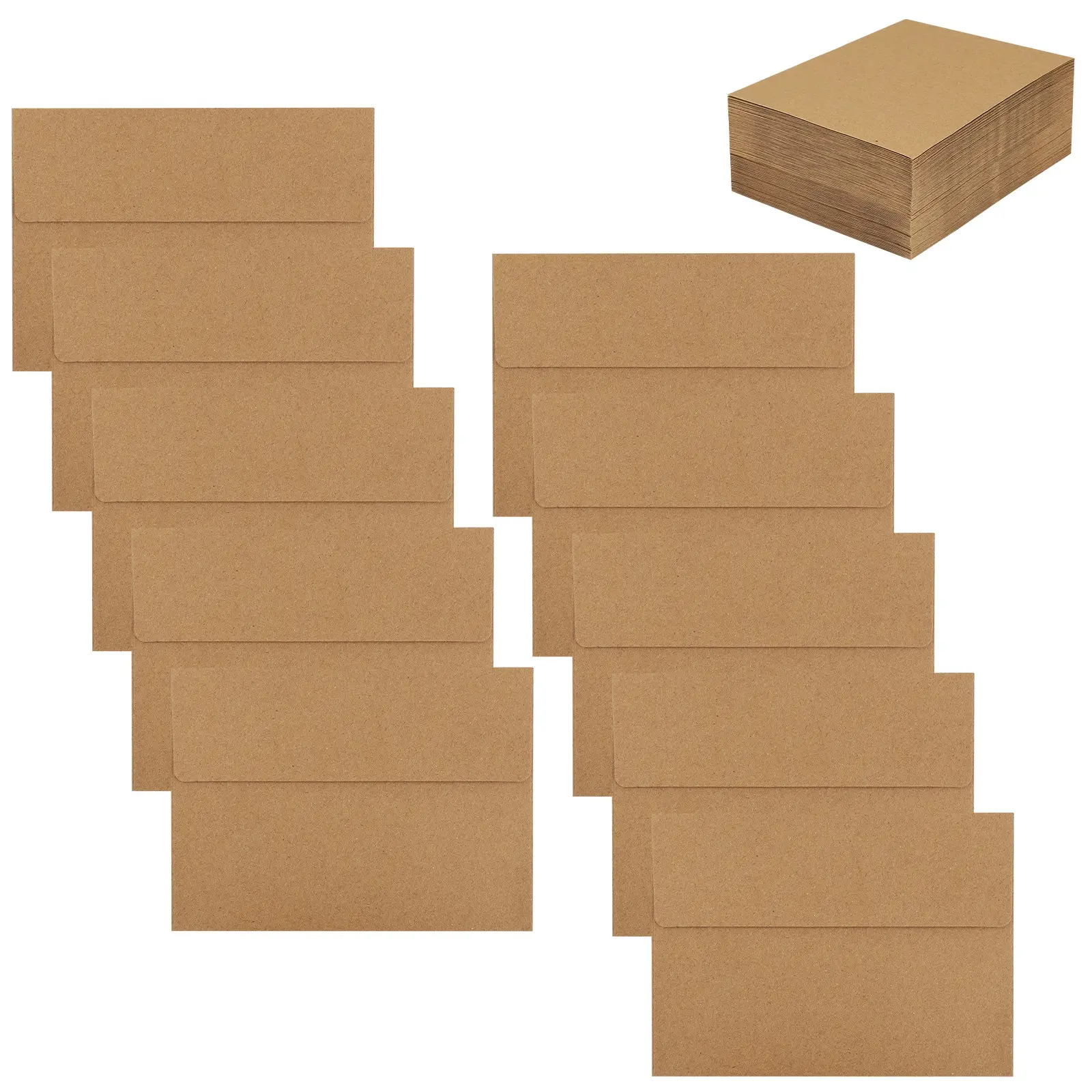 20pcs Vintage Kraft Paper Envelopes 7.3x5.3inch, Durable Craft Supplies, Perfect for DIY Projects & Letter Writing, Mailers