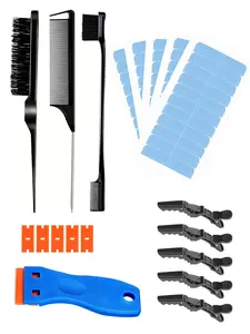 21 in 1 Hair Extension Tool Set, Includes Extension Glue, Comb, Hair Clips & Glue Remover, Portable Lightweight DIY Hair Extension Kit for Easy Application, Hair Extension Tools Kit, Home Hair Kit