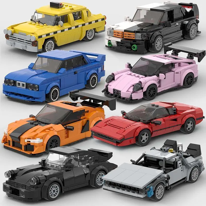 Moc City Car Vehicle Speed Champion Racer ae86 M3 M8 Building Blocks Brick R34 RX-7 Racing Super Technique Creative Garage Toys