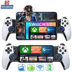 ESYWEN Wireless Phone Controller for iPhone/Android/Switch 1/2/OLED/iPad Mini With Hall Joystick, LED Mobile Gaming Controller for iOS Support Xbox Cloud, Steam Link, GeForce Now, Arcade,Call of Duty, Roblox
