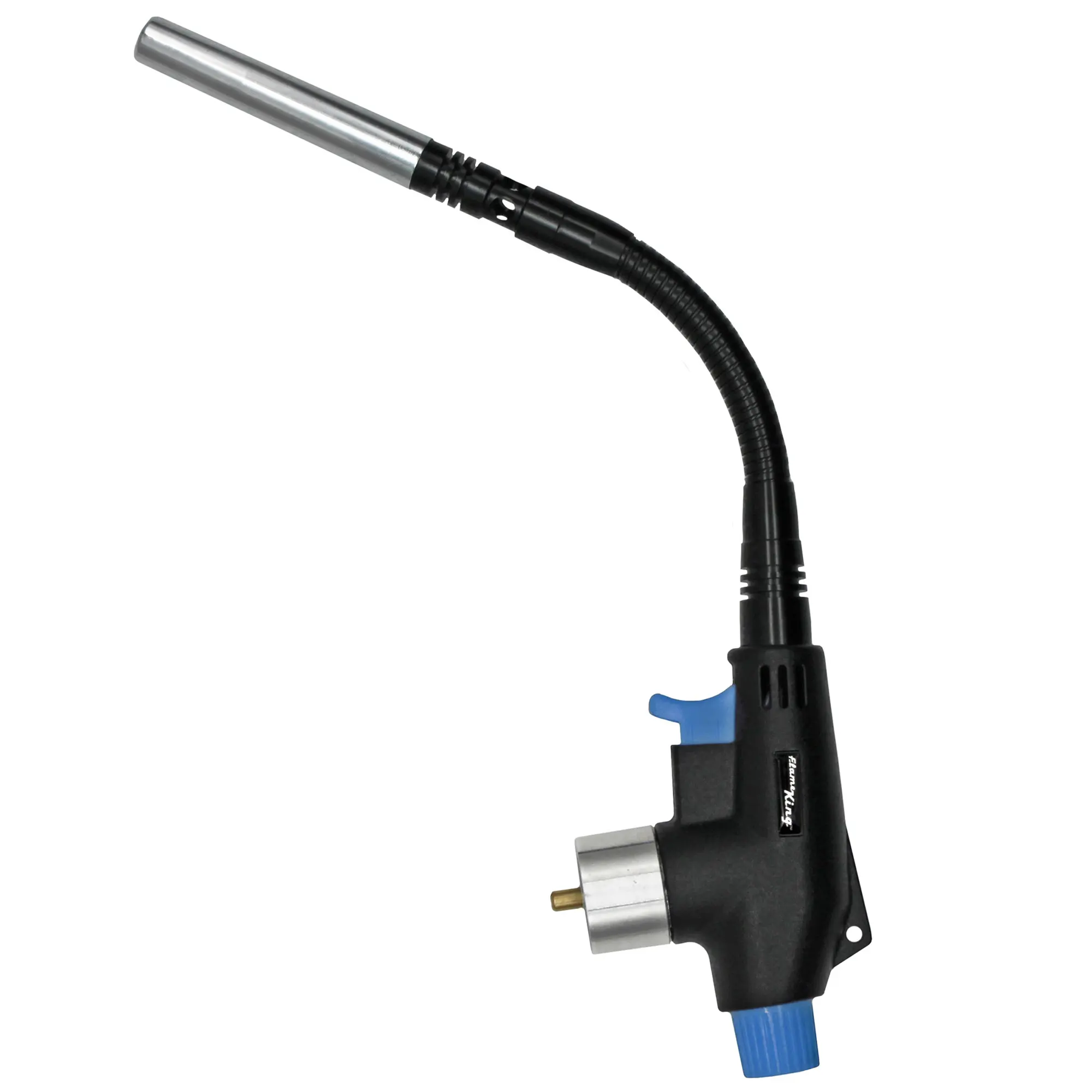Flame King High Intensity Propane Torch Head with Bendable & Flexible Neck for Soldering, Brazing, Plumbing, Lighting Charcoal/Fire Pits, Compatible with Small Cylinders, MAPP, and MAP-PRO