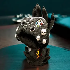 Grimm’s Hand Controller Holder Phone Stand for Gaming Console & Smartphone - Eye-Catching Design with Fire Accent - TEA LIGHT Included Cellphone Mount