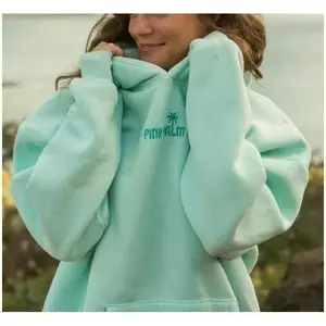 2025 New PINK PALM PUFF Embroidery Hoodie |     Women's Casual All-Match Streetwear with Pocket, Spring Fashion Creative Hoody - Perfect Gift