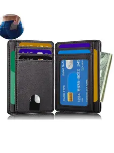 8 Card Slots PU Leather Wallet, Portable Credit Card Holder, Unisex ID Card Case, Card Organizer, Anti-Theft Design, All Season Use, Business Minimalist Wallet