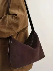 Trendy Soft Leather Underarm Bag for Women, New Fashion Large Retro Shoulder Tote, Casual All-Season Handbag, Stylish Female Accessory, Crossbody Shoulder Bag