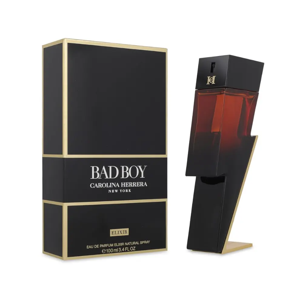 Carolina Herrera Bad Boy Elixir Eau de Parfum 3.4 oz | Leather Aromatic Men's Fragrance with Sage, Leather & Cedarwood | Long-Lasting Luxury Cologne