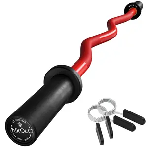 Olympic EZ Curl Bar 47” – 2 Inch Barbell for Biceps & Triceps, 700LB Capacity, Knurled Grip, Multi-Angle Wrist-Friendly Arm Training Bar for Home Gym Workout Equipment