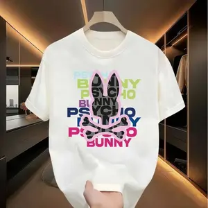 Stylish Unisex Bone Rabbit TShirt with HipHop Vibe Casual Round Neck Streetwear for Summer and Spring Youthful and Trendy Daily Fashion