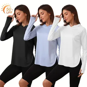 Lightweight Long-Sleeve Hoodie for Women with Protection, Ideal for Outdoor Activities Like Hiking And Fishing UPF 50+ Sun Protection Lightweight with Thumb Hole