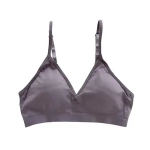 Dusty Purple Triangle Bralette - No Wire, Adjustable Straps, Removable Padding