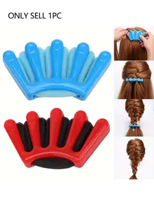 Women's Hair Braiding Tool, DIY Five-Finger Hairstyling Brush, Styling Twist Brush, Soft Sponge Design, Non-Snagging Comb Teeth, All-Season Use