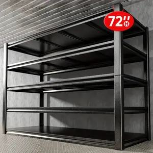 Heavy-duty adjustable garage storage shelves can bear 3000 pounds metal industrial shelves for tool storage, multi-functional storage shelves (Height 72 inches * Width 15 inches * Length 35 inches)