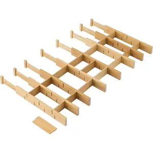 Drawer Dividers with Inserts kitchen drawer organizer Adjustable Expandable 8 Pack Organizer Set for Kitchen Bedroom Bathroom Office 8 Dividers with 16 Inserts (, Large (18-22.5IN))