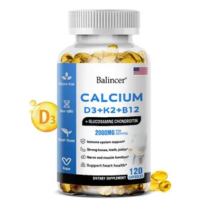 Balincer Calcium and Vitamin D3 K2 B12 Health Supplement,support bone and joint health,support heart and teeth health