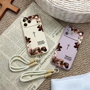 Bible Verse Phone Case Floral Design For iPhone Samsung Galaxy Moto 17Pro Max Air 16 15Plus 14 13 12 11 XR XS S26 S25 S24 S23 S22 Ultra Plus FE EDGE A16 A15 A14 Moto G84 G54 EDGE60 50 Luxury Soft Touch Shell With Wristlet Gift For Her.NN142