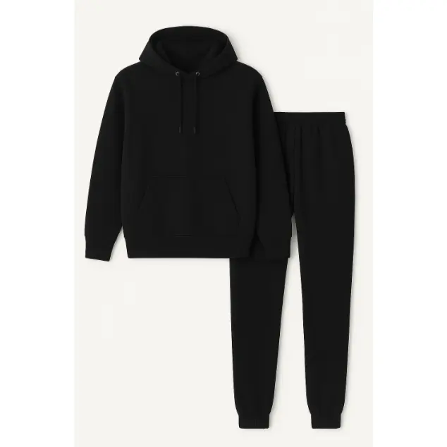 Cotton World Hoodie & Jogger Set (Black) Cotton World Hoodie & Jogger Set (Black)